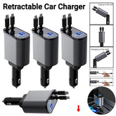 4 In 1 Car Charger 120W Retractable Design Without Light