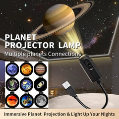 USB Ceiling Moon Earth Projection Atmosphere Light Starry Sky Lamp Bedroom Decoration Projector (6 Lenses)