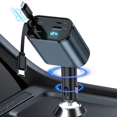4 In 1 Car Charger 120W Retractable Design Without Light