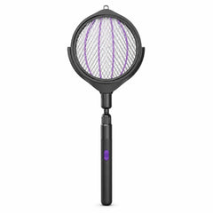 Rechargeable Telescopic Mosquito Swatter Racket with UV Light & Foldable Stand